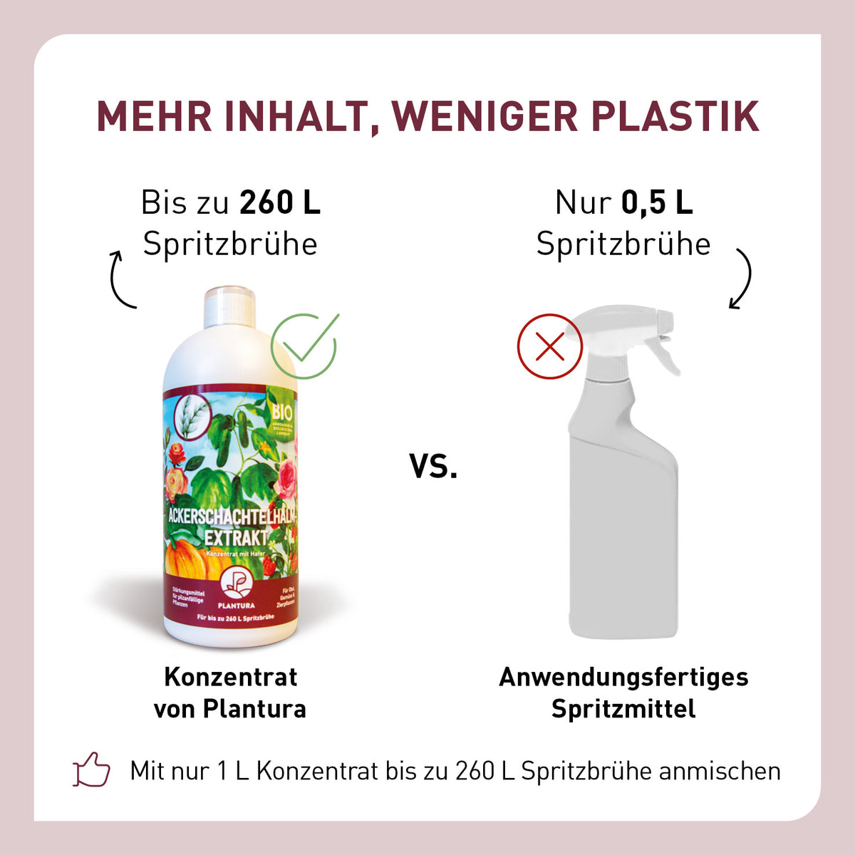 Bio-Ackerschachtelhalm Konzentrat im Vergleich