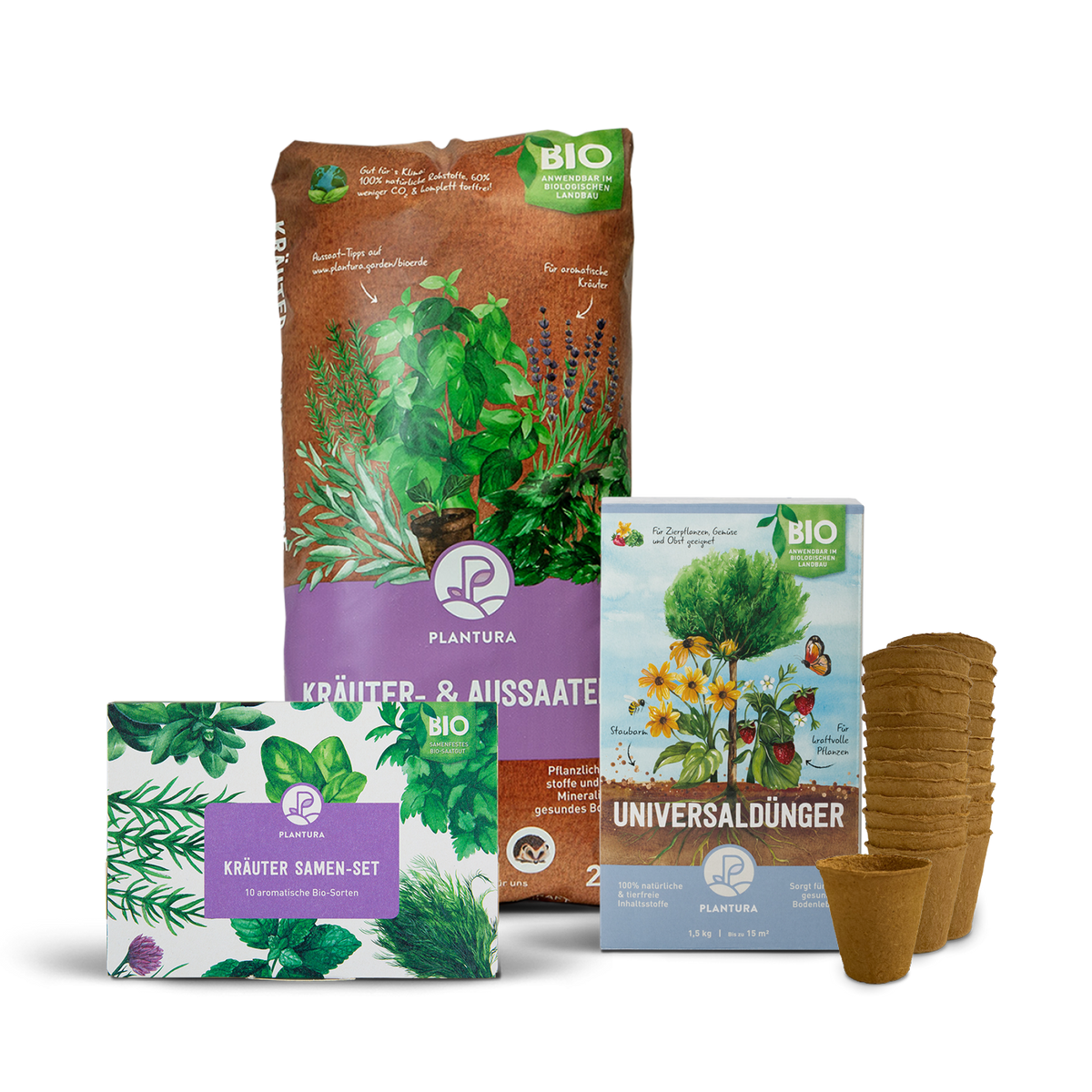 Anbau-Set für einen Kräuter-Nutzgarten