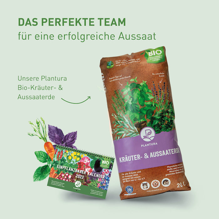Aussaatkalender und Aussaaterde von Plantura