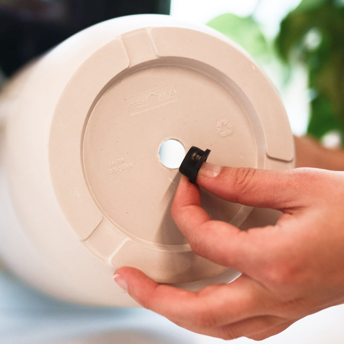 Eco-Mineral Übertopf mit versiegeltem Wasserabflussloch