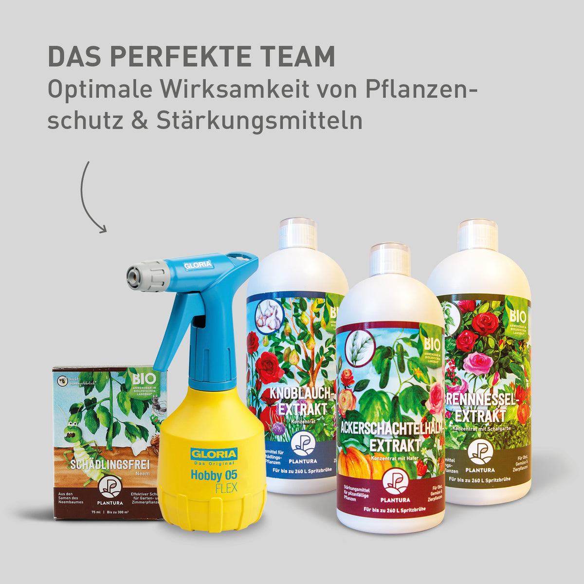 Gloria Hobby 05 FLEX mit Plantura Pflanzenschutz- und Stärkungsmitteln