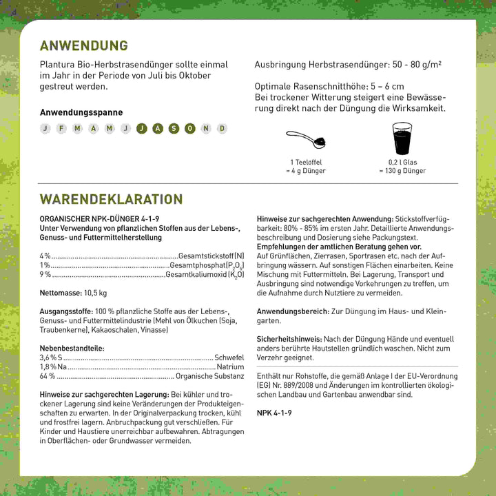 Bio-Herbstrasendünger 10,5 kg (Sack)