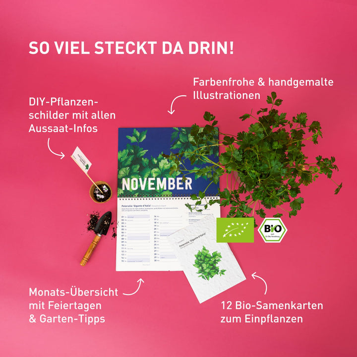Inhalt des Plantura Samenkalenders