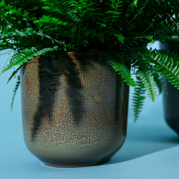 Material des Keramik Blumentopfes Olivgrün für innen