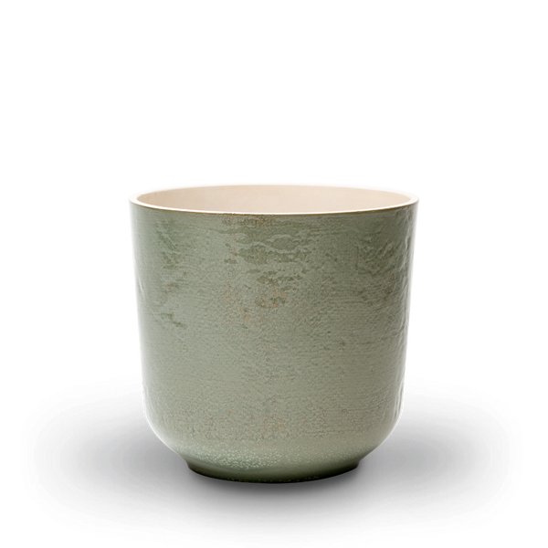Keramik Übertopf Olivgrün für draußen
