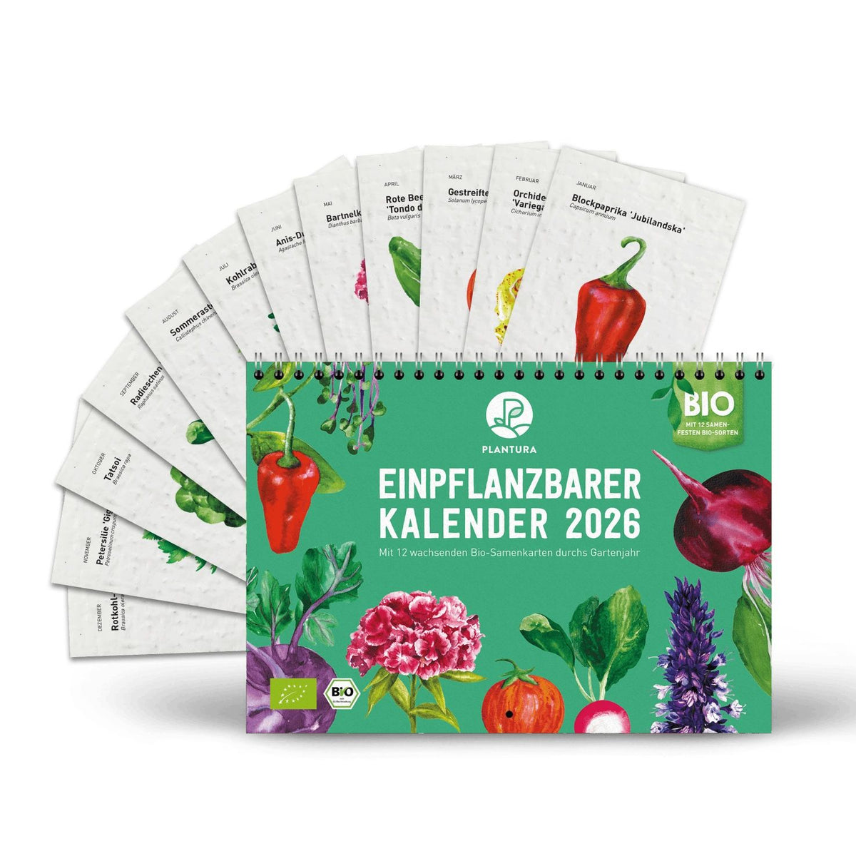 Einpflanzbarer Kalender 2026