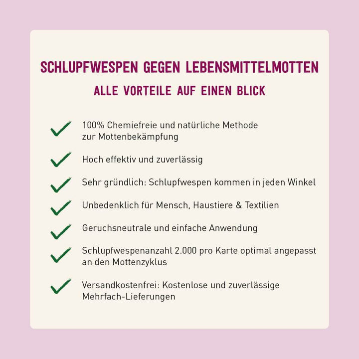 Vorteile von Schlupfwespen gegen Lebensmittelmotten