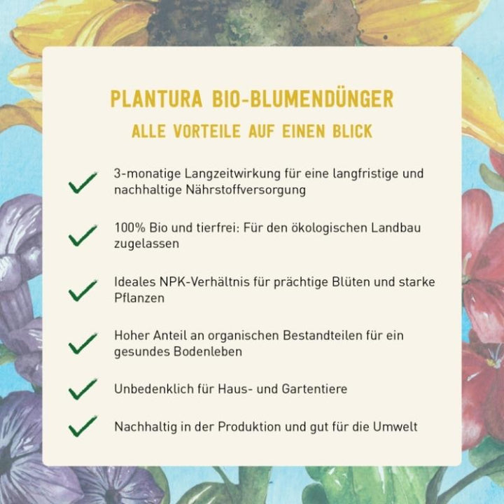 Vorteile des natürlichen Blumendüngers von Plantura