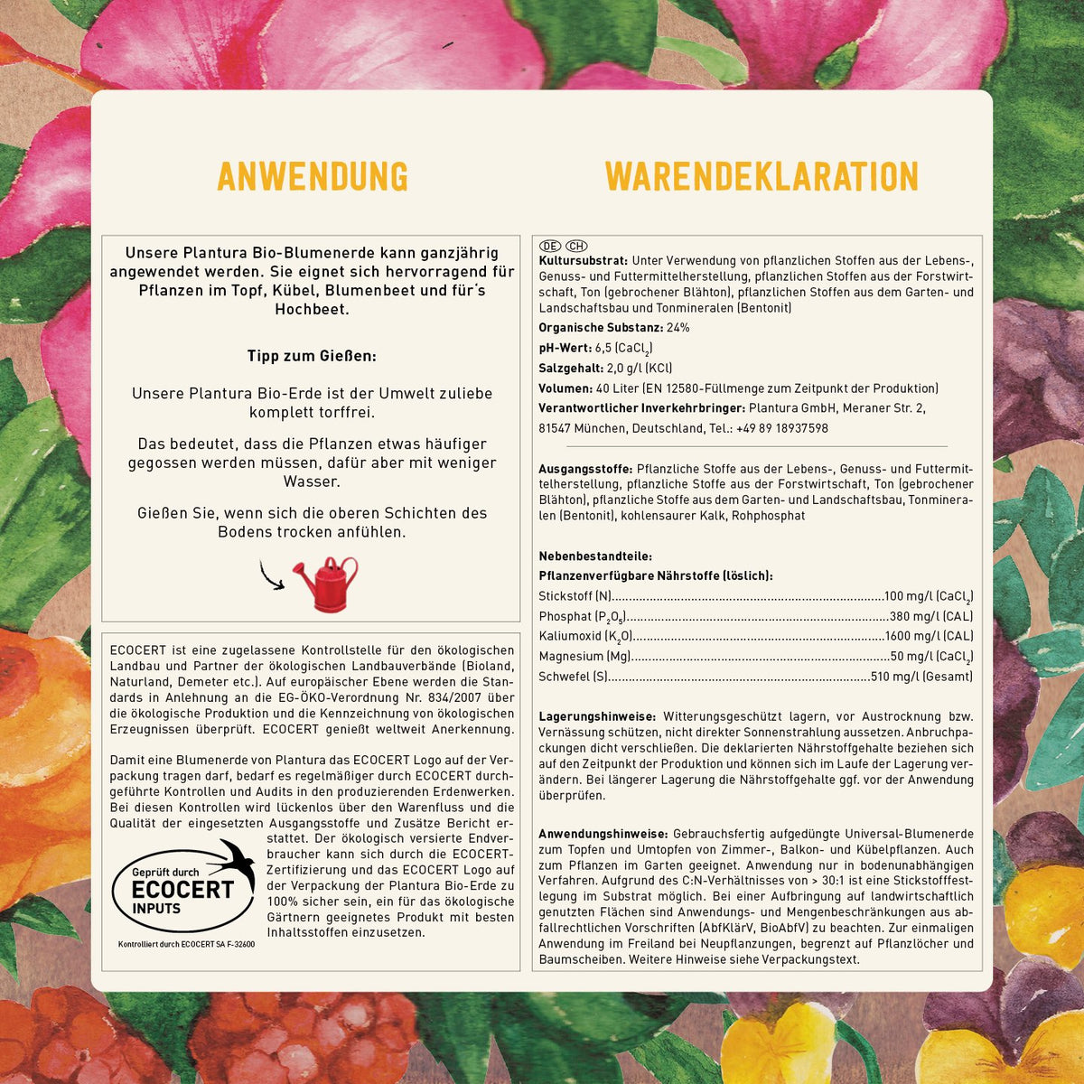 Anwendung Blumenerde von Plantura