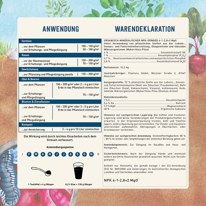 Anwendung Bio-Bodenaktivator von Plantura