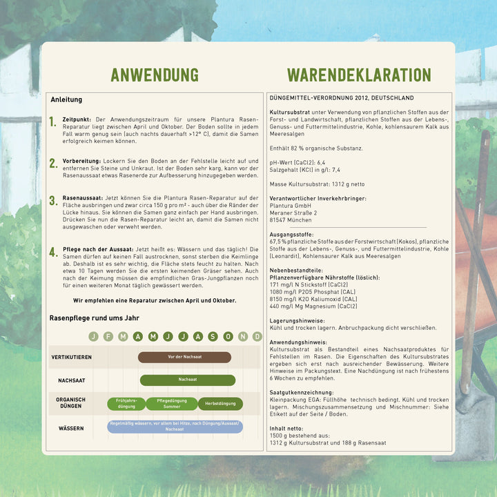 Anwendung Rasen-Reparatur von Plantura