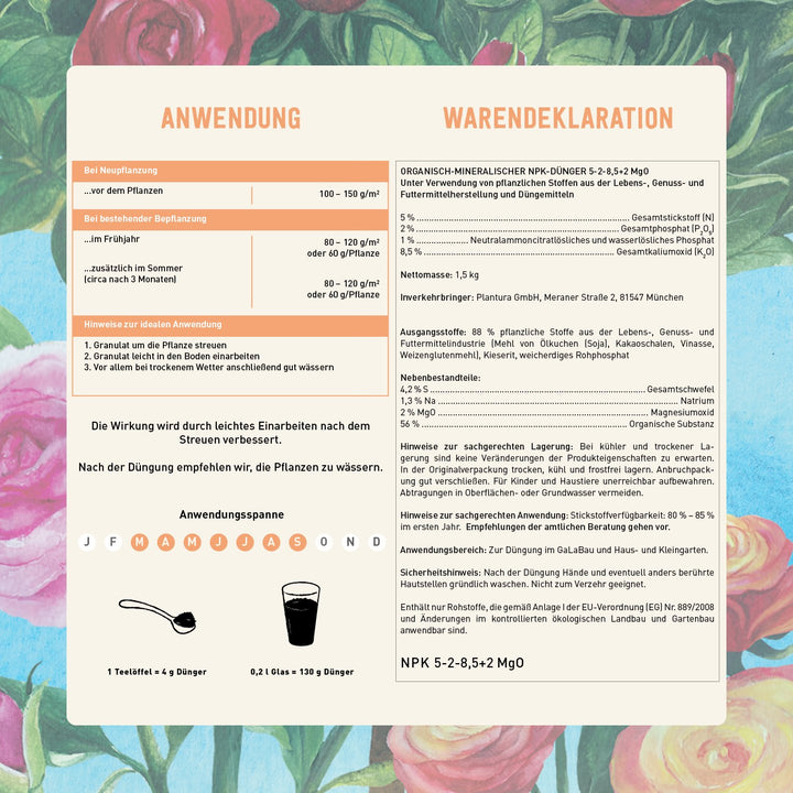 Anwendung Bio-Rosendünger von Plantura