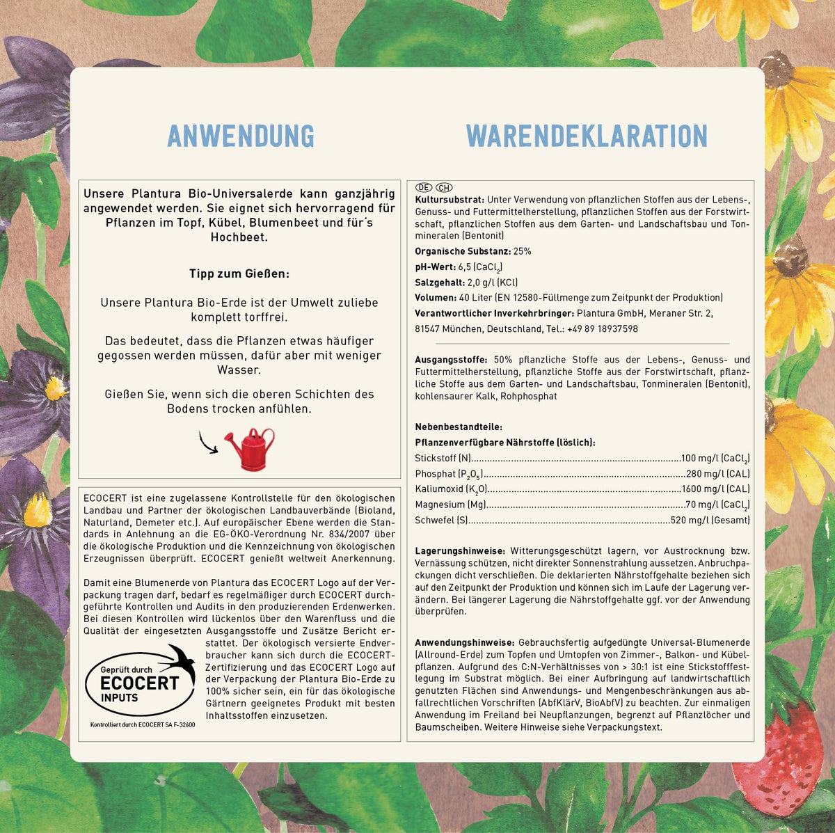 Anwendung Plantura Universalerde