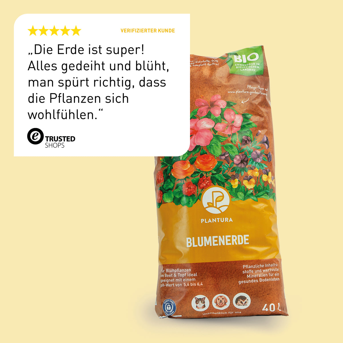 Bewertung Plantura Bio-Blumenerde