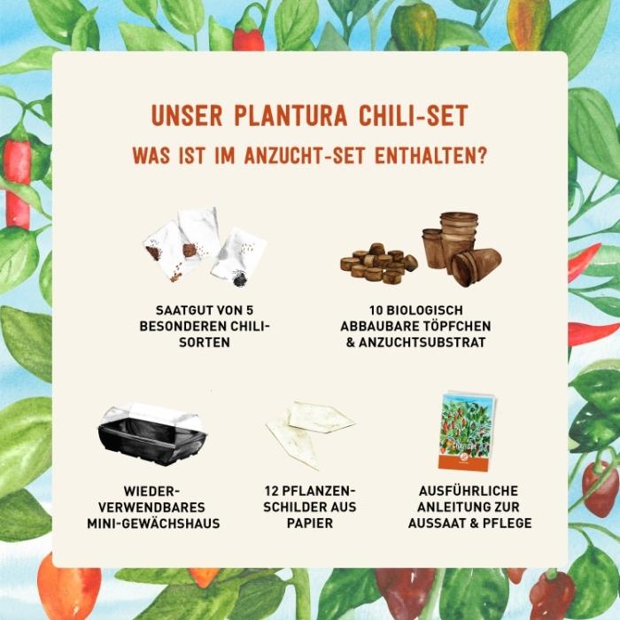 Inhalt des Plantura Chili-Sets