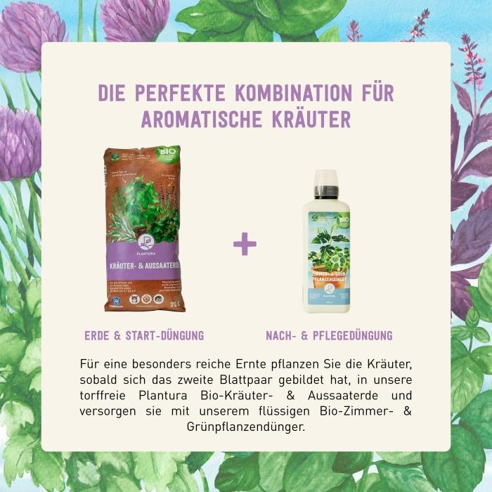 Plantura Bio-Kräuter- und Aussaaterde und Bio-Grünpflanzendünger