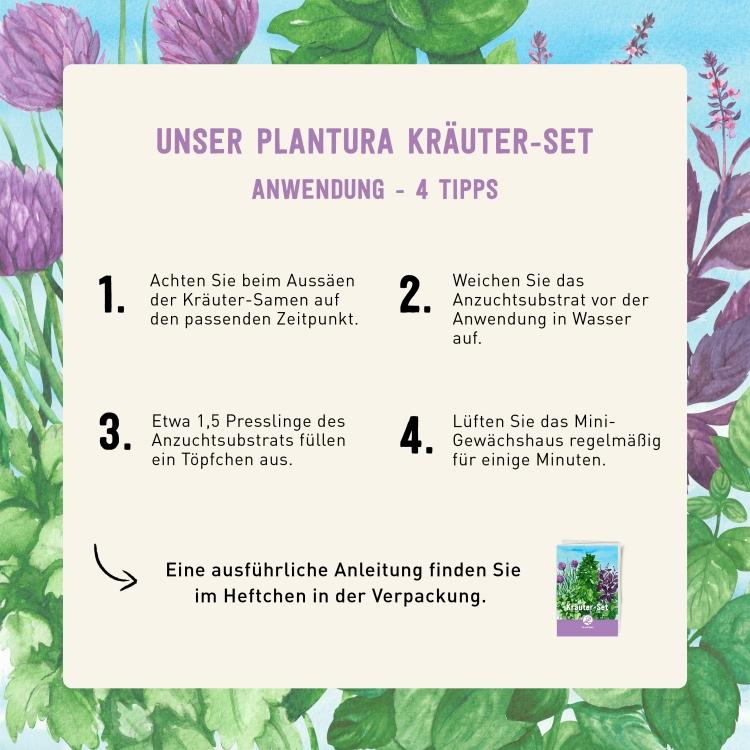 Anleitung für das Plantura Kräuter-Anzuchtset