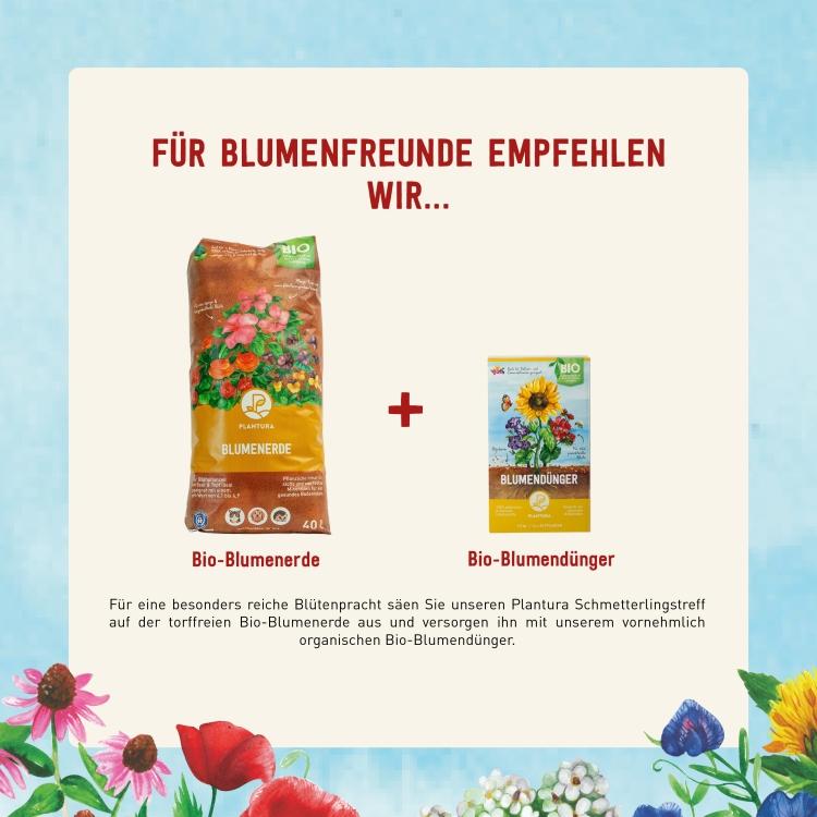 Blumenerde und -dünger von Plantura für eine schöne Schmetterlingswiese