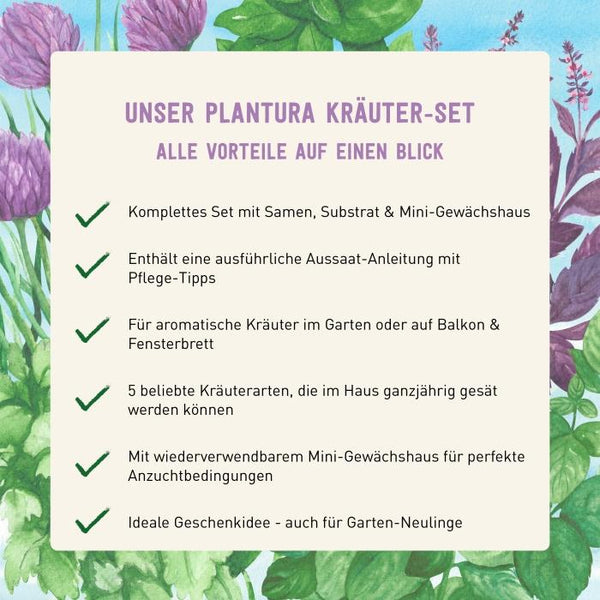 Vorteile des Plantura Kräuter-Anzuchtsets
