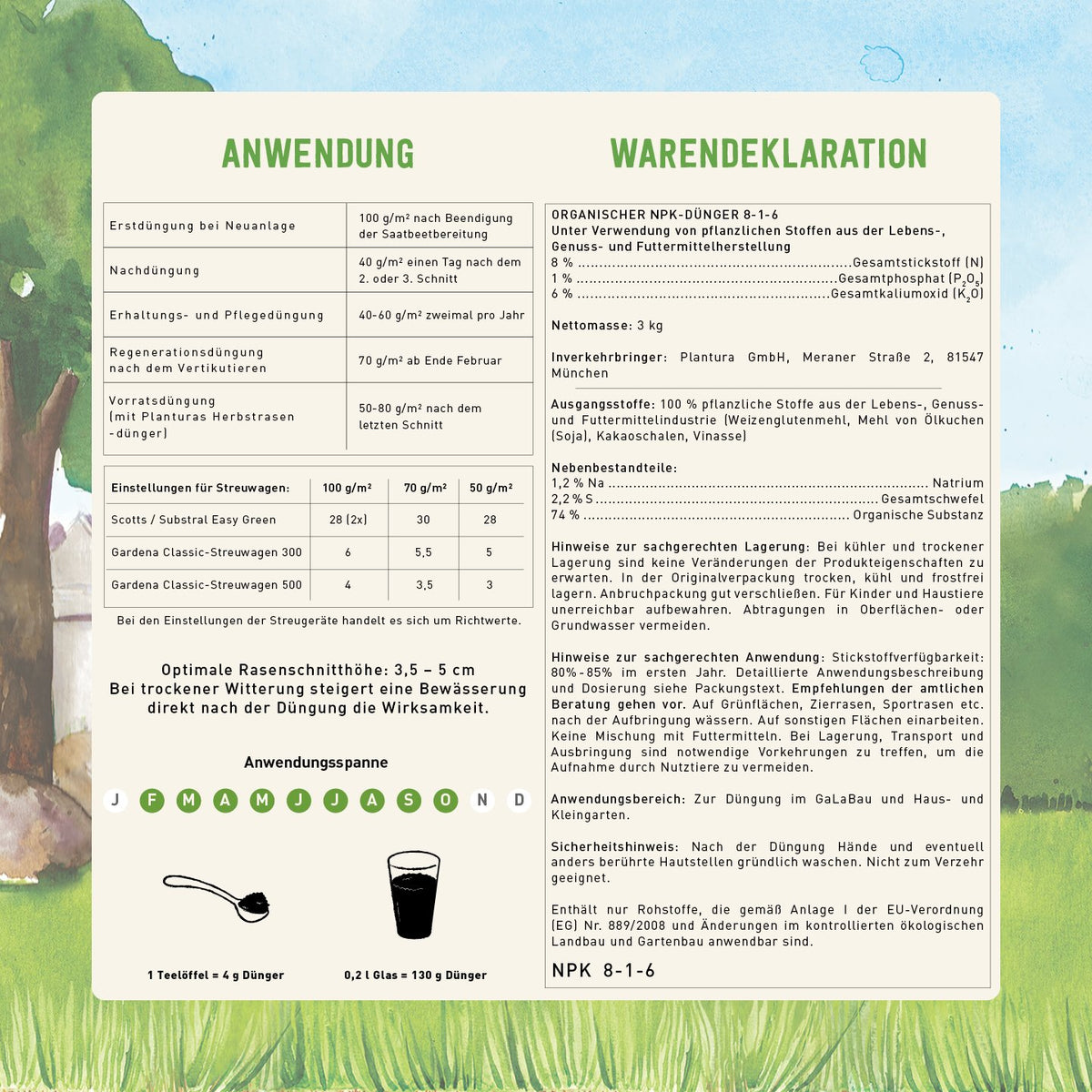 Anwendung Bio-Rasendünger von Plantura
