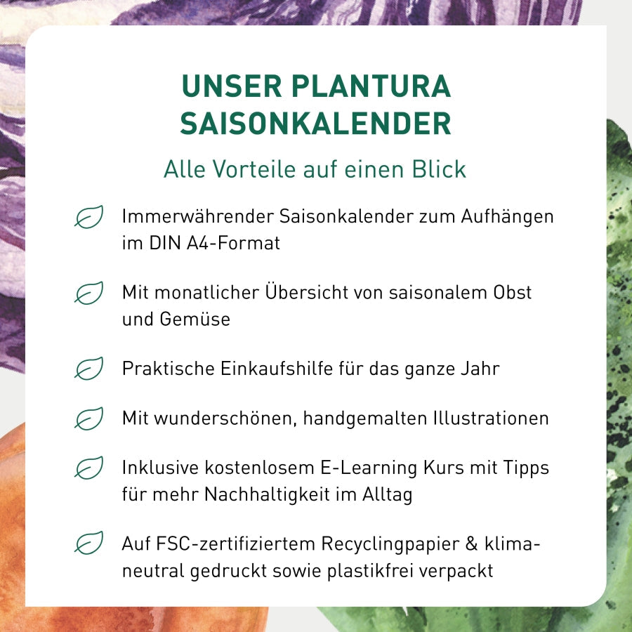 Vorteile des Plantura Saisonkalenders