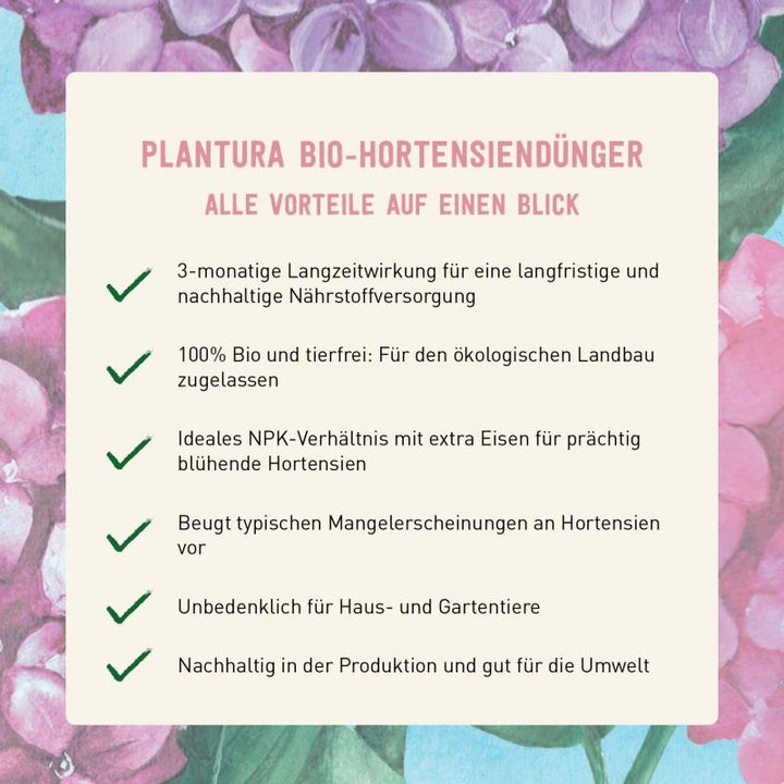 Vorteile Bio-Hortensiendünger von Plantura