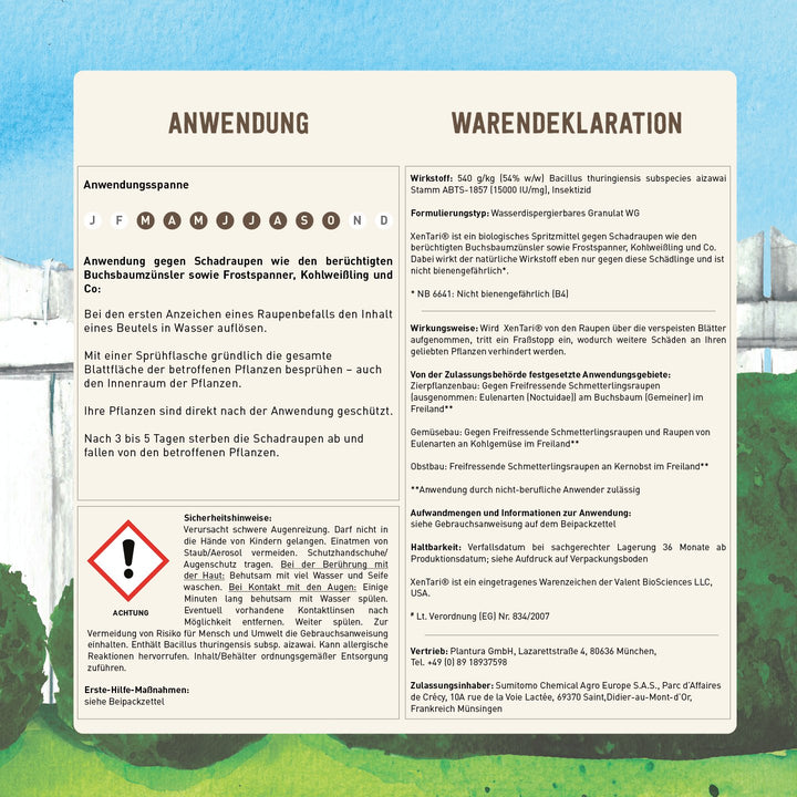 Warendeklaration Xentari® Zünslerfrei von Plantura